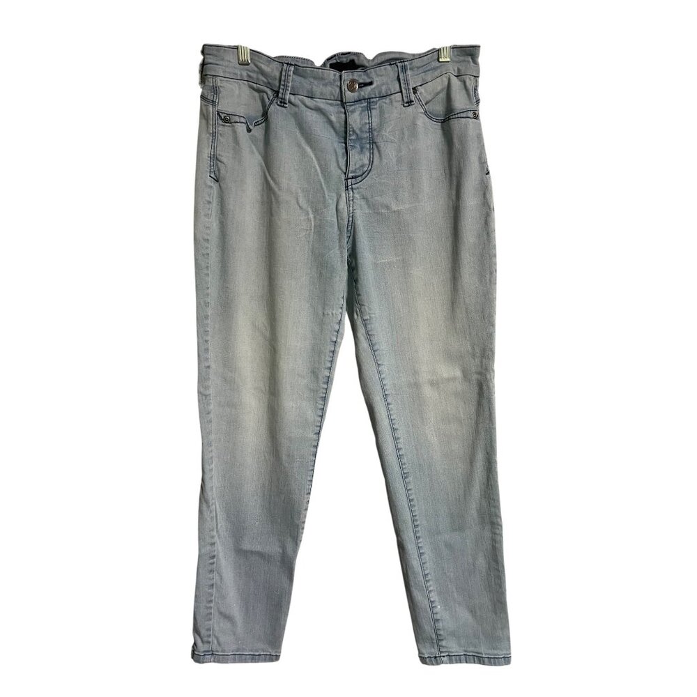 NYDJ Womens Light Wash Ankle Jeans Size 12 Worn In Denim